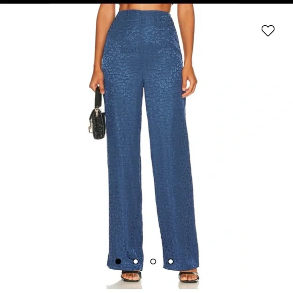 Lovers + Friends Regina Jacquard Leopard Pant in Blue NWT - Picture 12 of 14
